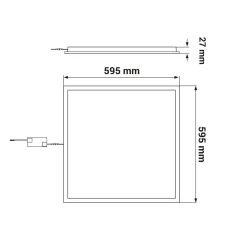 Plafon kwadratowy LED 36W biały ORO BACKLIT 59,5x59,5 cm
