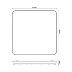 Plafon kwadratowy LED 50W złoty OMAR 53 cm