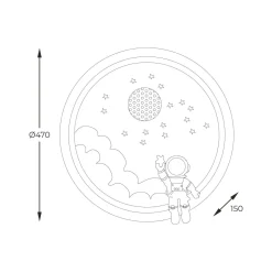 Plafon LED astronauta kolorowy FOCUS