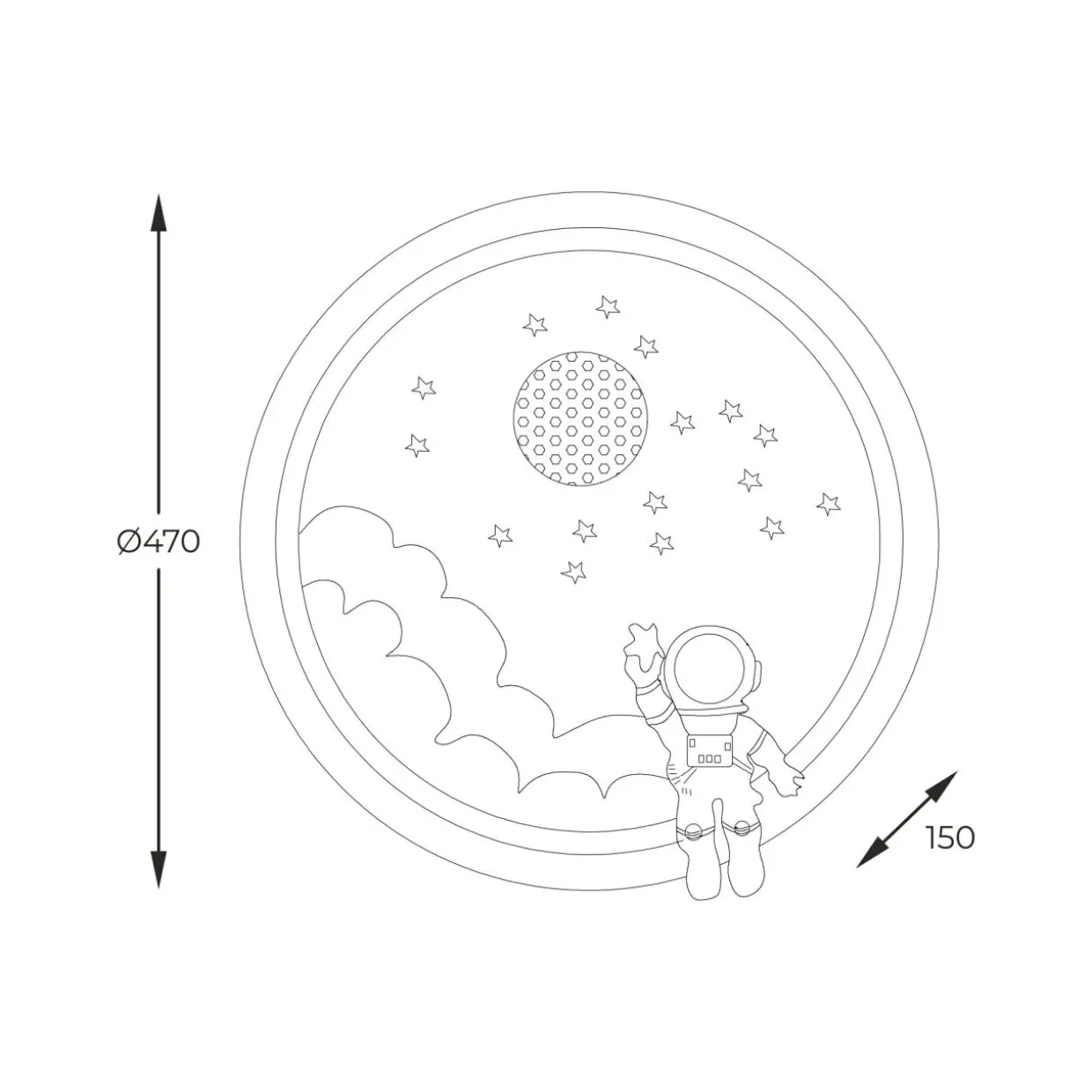 Plafon LED astronauta kolorowy FOCUS
