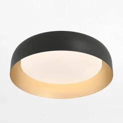 Plafon LED czarno-złoty OSKO z pilotem fi 40 cm