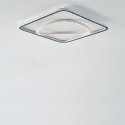 Plafon LED kwadratowy czarno-złoty LENS 50x50 cm