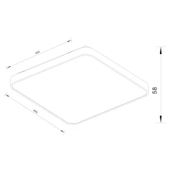 Plafon LED kwadratowy srebrny SIERRA 40 cm