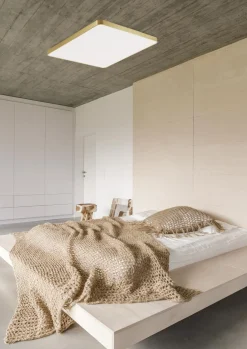 Plafon LED kwadratowy złoty SIERRA 40 cm