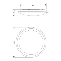 Plafon LED RGB biały ARESO z pilotem 41 cm