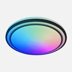 Plafon LED RGB czarny RATI z pilotem 49,3 cm