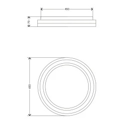 Plafon LED RGB czarny RATI z pilotem 49,3 cm