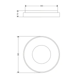 Plafon LED 24W czarny ESPINO z pilotem 38,5 cm