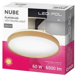 Plafon LED 60W złoty ORO NUBE