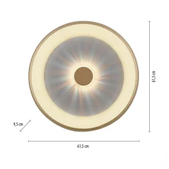 Plafon LED 37W złoty VERTIGO z pilotem fi 61,5 cm