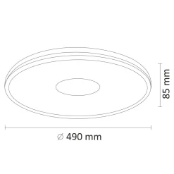 Plafon LED z pilotem biały LEON 50 cm