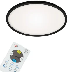 Plafon LED z pilotem czarny SLIM 42 cm