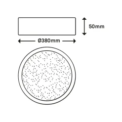 Plafon LED z pilotem czarny RUNA 38 cm