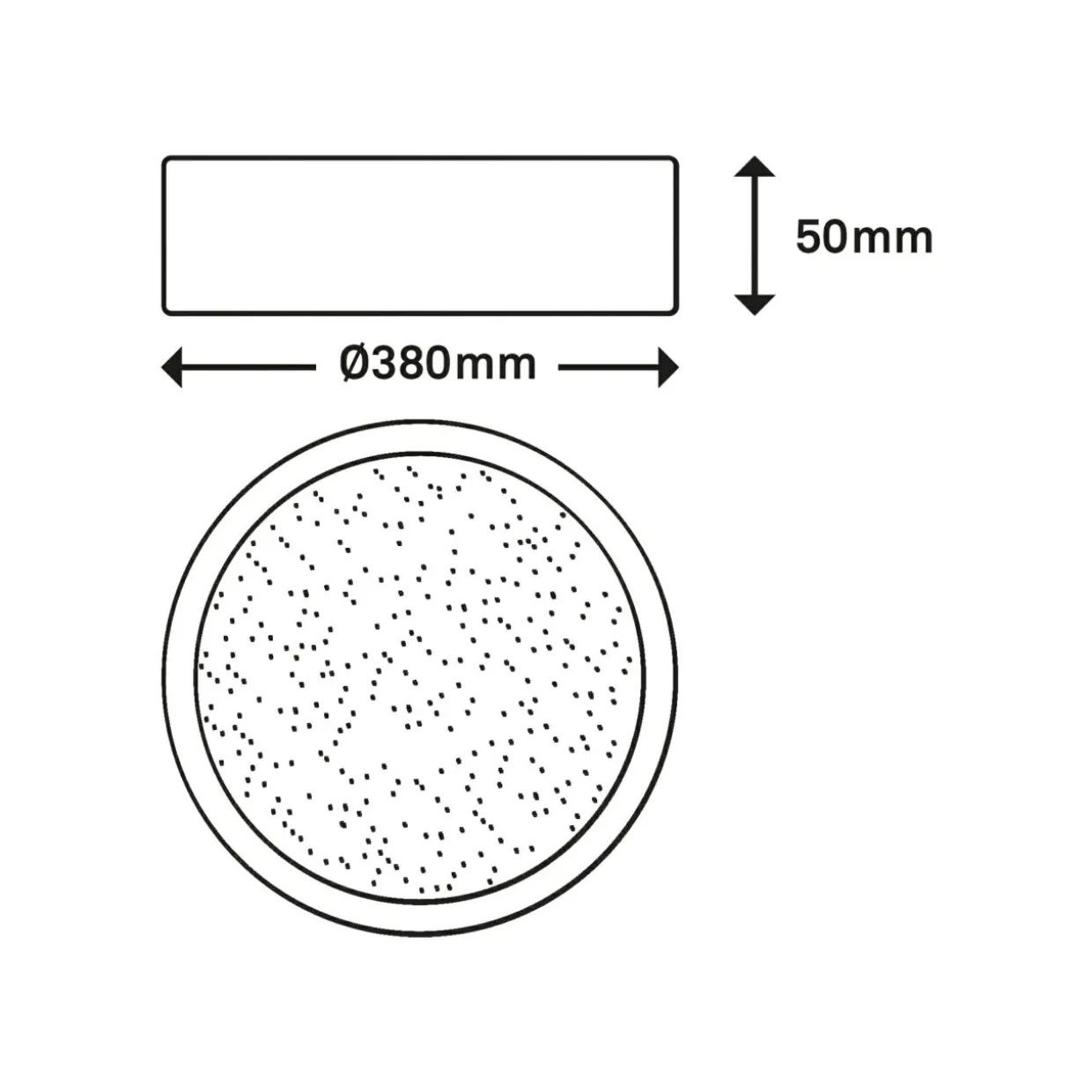 Plafon LED z pilotem czarny RUNA 38 cm