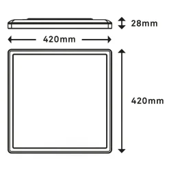 Plafon SLIM LED z pilotem biały 42x42 cm