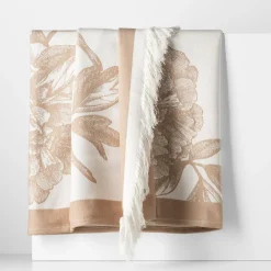 Pled plażowy beżowy PEONIE 150x200 cm