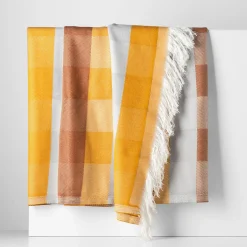 Pled z frędzlami kolorowy KRATA 150x200 cm