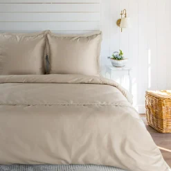 Pościel bawełniana beżowa RETRO 160x200 cm