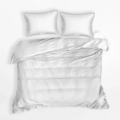 Pościel bawełniana biała RETRO 220x200 cm