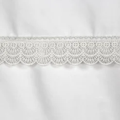 Pościel bawełniana biała RETRO 220x200 cm