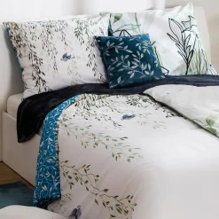 Pościel bawełniana biało-niebieska NEW TRENDY 160x200 cm