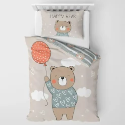 Pościel bawełniana LULULAND MIŚ BALONIK 140x200 cm