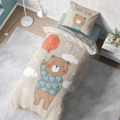 Pościel bawełniana LULULAND MIŚ BALONIK 140x200 cm