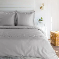 Pościel bawełniana srebrna RETRO 220x200 cm