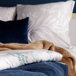 Pościel bawełniana w białe liście JERSEYLOVE 160x200 cm