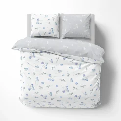 Pościel bawełniana w niezapominajki COTTAGE HOME 220x200 cm