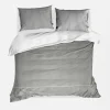 Pościel z satyny bawełnianej szaro-biała EVA MINGE 160x200 cm
