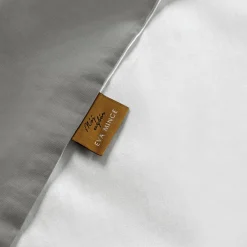 Pościel z satyny bawełnianej szaro-biała EVA MINGE 160x200 cm