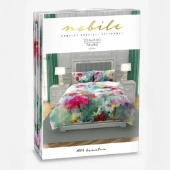 Pościel z satyny bawełnianej malarska łąka NOBILE 220x200 cm