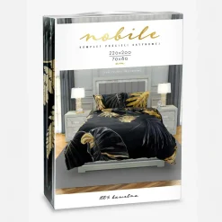 Pościel z satyny bawełnianej w liście NOBILE 220x200 cm