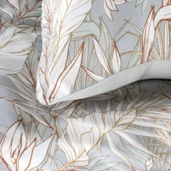 Pościel z satyny bawełnianej w liście NIKA 160x200 cm