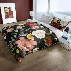 Pościel z satyny bawełnianej w kwiaty NOBILE 140x200 cm