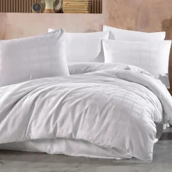 Pościel z satyny bawełnianej biała MARSELA 160x200 cm