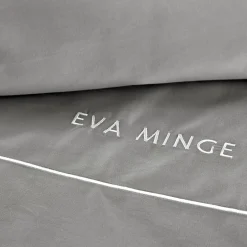 Pościel z satyny bawełnianej szaro-biała EVA MINGE 220x200 cm