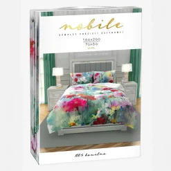 Pościel z satyny bawełnianej malarska łąka NOBILE 160x200 cm