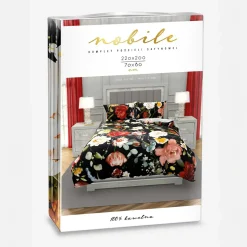 Pościel z satyny bawełnianej w kwiaty NOBILE 220x200 cm