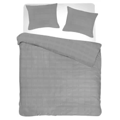 Pościel z satyny bawełnianej szary MARSELA 220x200 cm