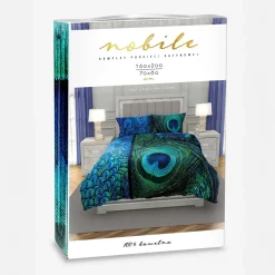 Pościel z satyny bawełnianej pawie oko NOBILE 160x200 cm