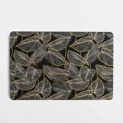 Podkładka na stół LIŚCIE czarna 43,5x28,5 cm