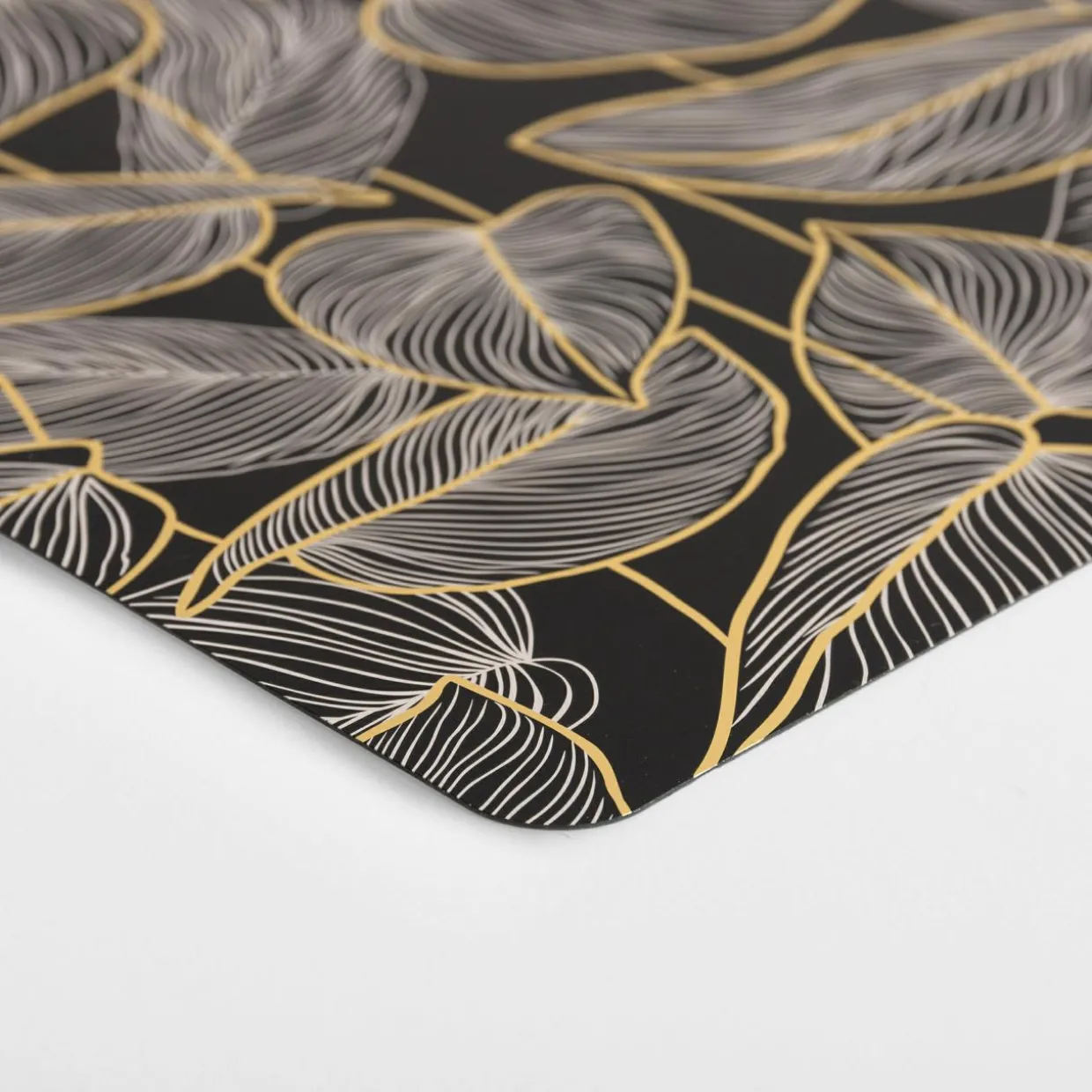 Podkładka na stół LIŚCIE czarna 43,5x28,5 cm