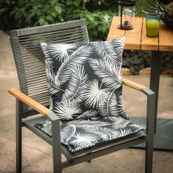 Poduszka dekoracyjna, czarna, SAMBA, 45x45 cm