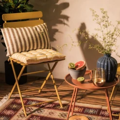 Poduszka dekoracyjna w paski brązowa 30x50 cm