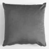 Poduszka dekoracyjna welurowa szara VELVIO 45x45 cm