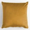 Poduszka dekoracyjna welurowa musztardowa VELVIO 45x45 cm