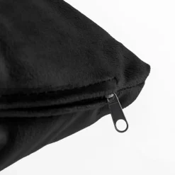 Poduszka dekoracyjna welurowa czarna VELVIO 45x45 cm