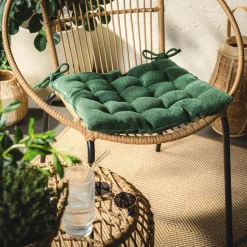 Poduszka na krzesło ciemnozielona DALLAS 40x40 cm